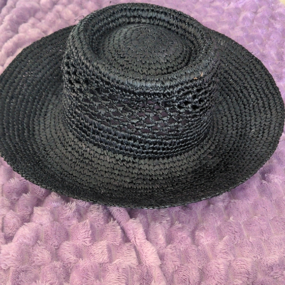 Banana Republic Black Raffia Hat